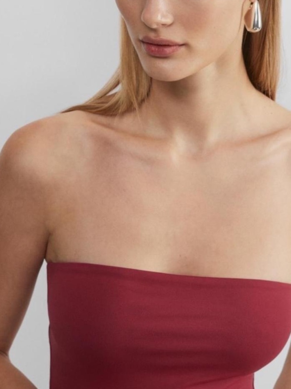 Aritzia $98 Contour Enrapture Maxi Tube Dress in Dark Ruby Red Size XS New - Picture 5 of 7